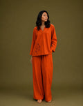 PUMPKIN RUST  Flora Embroidered Co-ord Set
