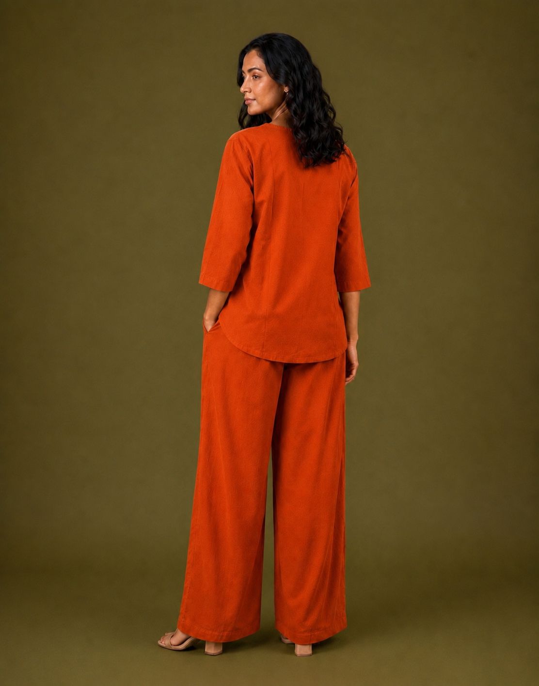 PUMPKIN RUST  Flora Embroidered Co-ord Set